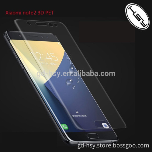 HUYSHE anti-explosion 3D PET full cover tempered glass 0.3mm screen 9H protector for Xiaomi Note2